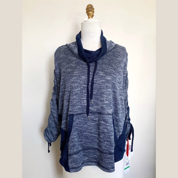 Cozy Cowl Hoodie w Ruched Sleeves NWT Ruby Rd - Picture 1 of 4